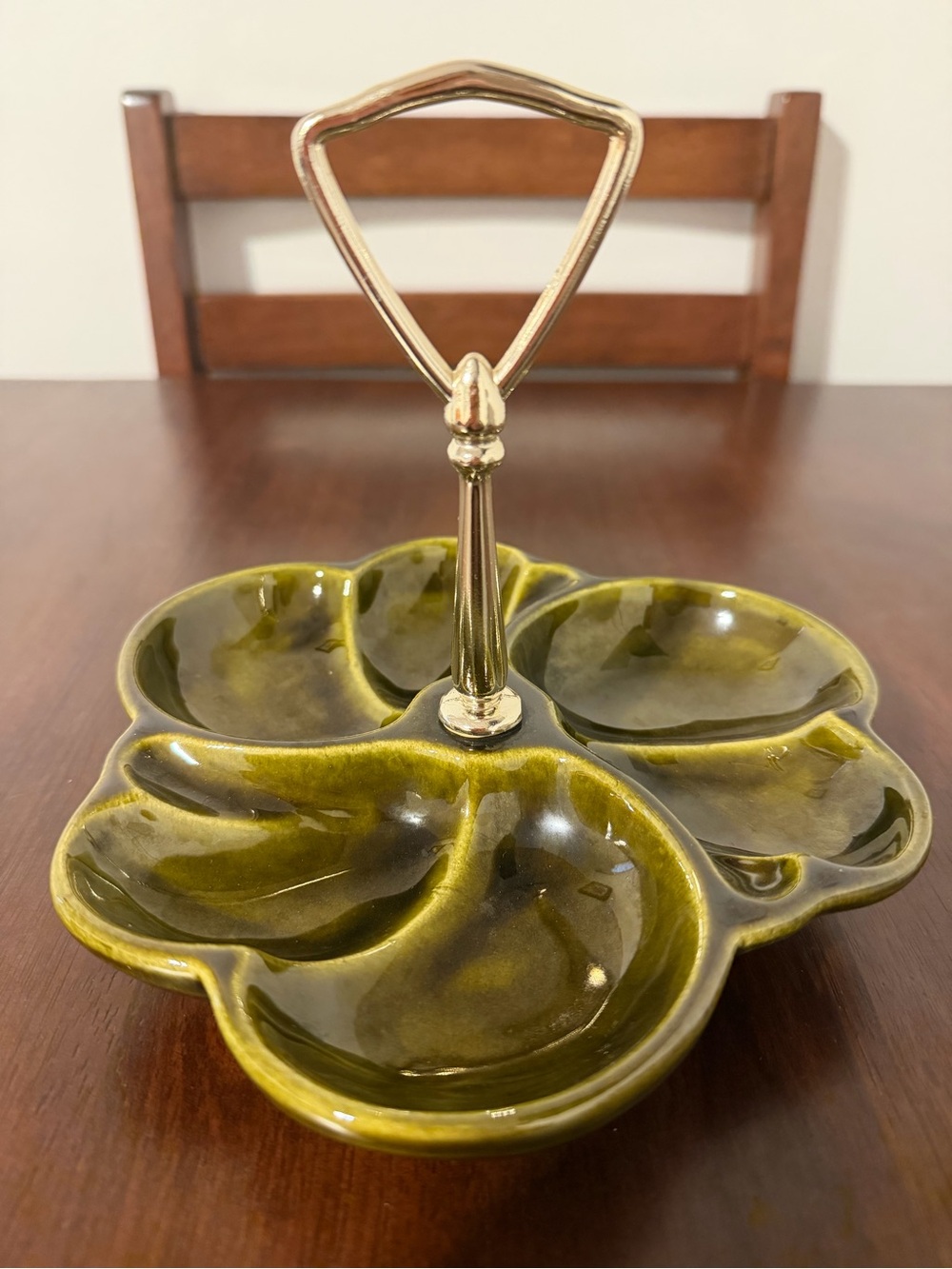 Vintage MCM Haeger Divided Serving Candy Dish Trinkets Lava Splash Glaze. 8109